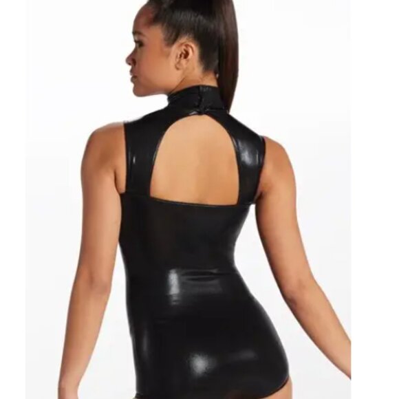 BALERA ADULT MEDIUM CERISE PINK METALLIC SEQUIN PANEL LEOTARD - Picture 2 of 9